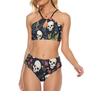 Women's Skulls Floral Cami Keyhole Two-piece Swimsuit