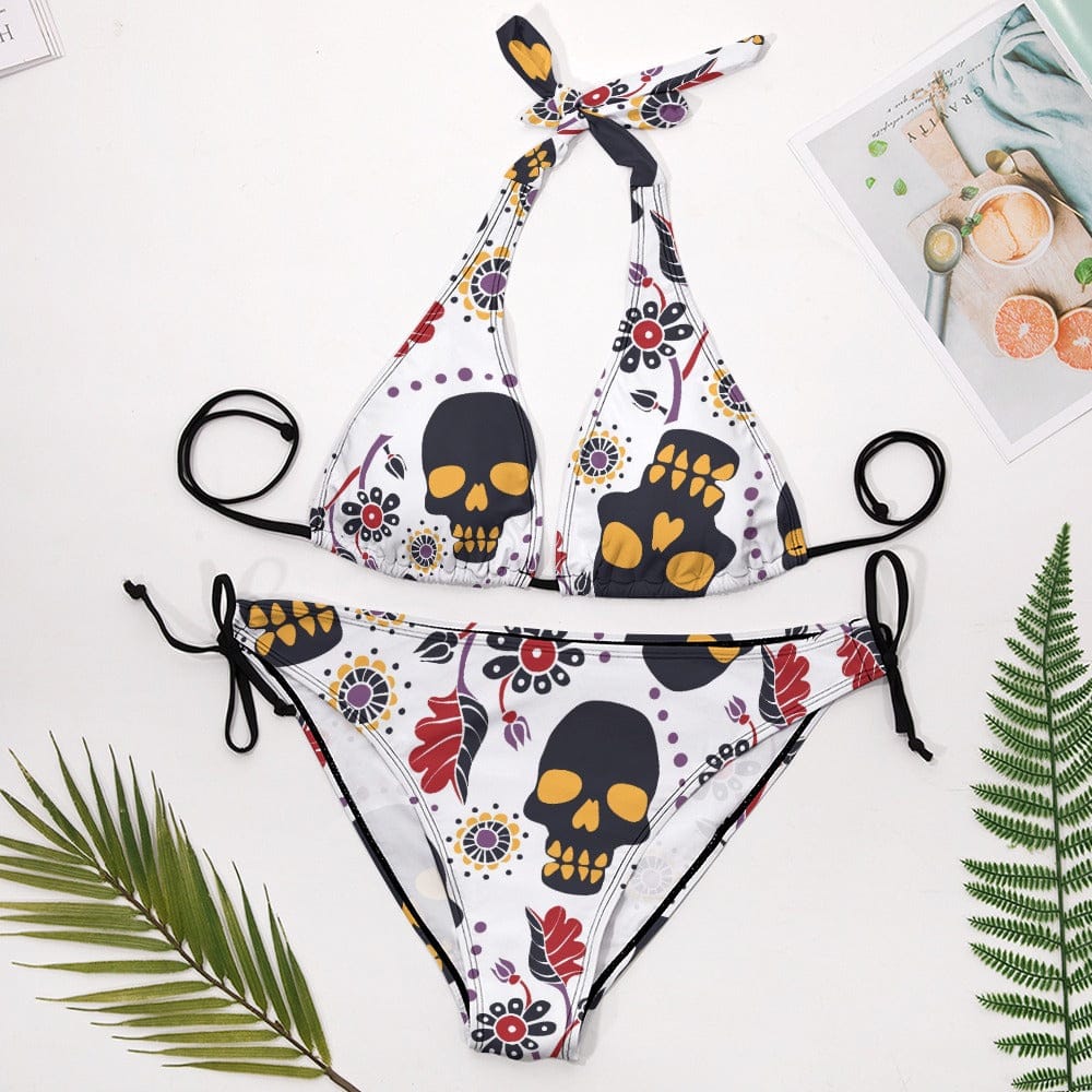 Women's Skull Floral Plus Size Bikini Two Piece Swimsuit – Everything Skull  Clothing Merchandise and Accessories