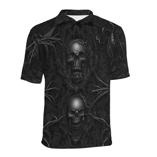 The Men's Black Skulls Polo Shirt Is Perfect For Any Occasion.