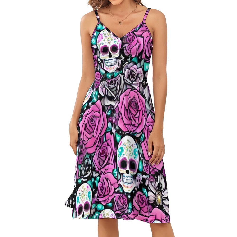 pink skull dress Strapless Pink Skull Dress (S/M)