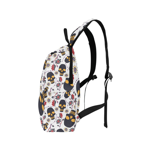 Skull Floral Print Lightweight Casual Backpack