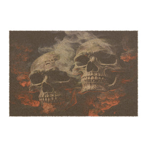 Smoking Skull Tufted Coir Coconut Doormat