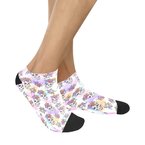 Women's Pastel Skull Ankle Socks