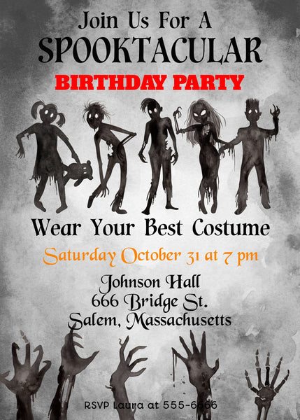 Skull Party Invitation - Personalized Skull Ready to Print Invitation