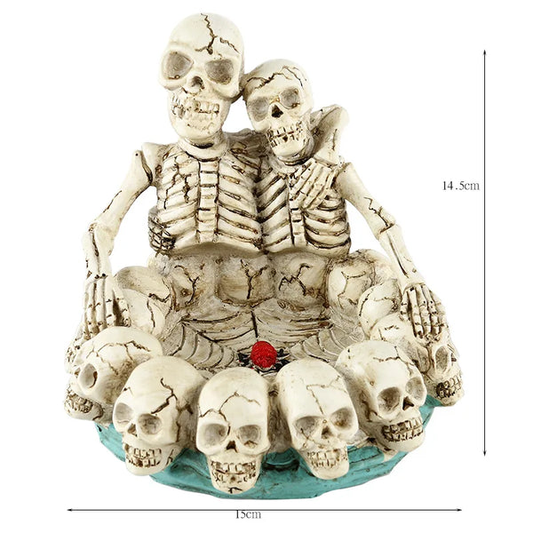 Skull Couple Lovers Ashtray Table Ornament