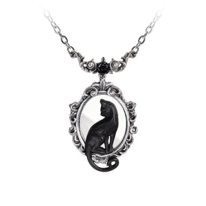 Black Feline Looking Into The Mirror Necklace