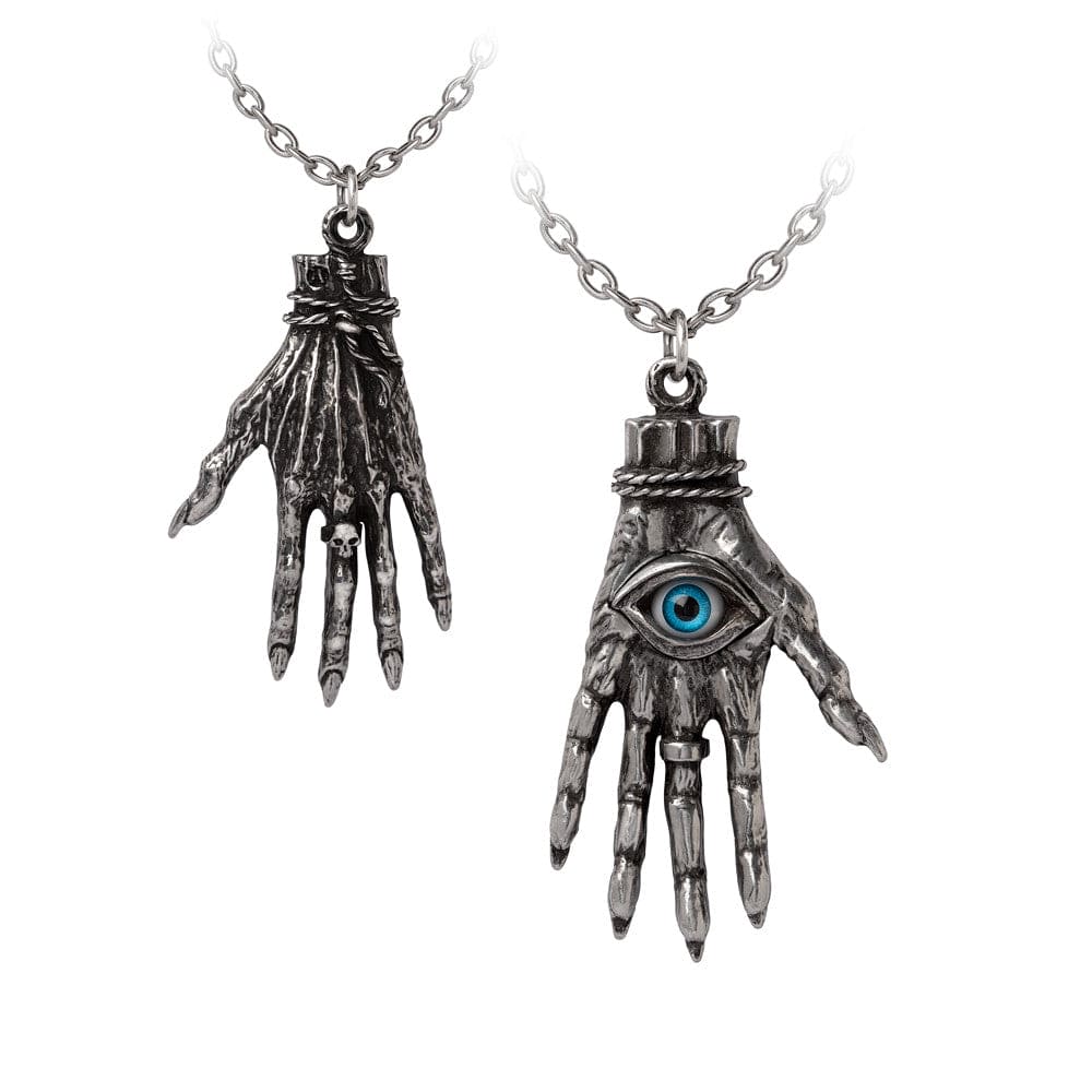 Sterling Silver Gothic Blue Evil Eye Pendant