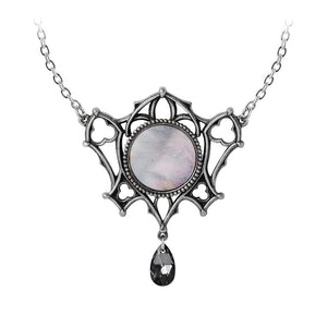 Gothic Mother of Pearl Ghost of Whitby Necklace