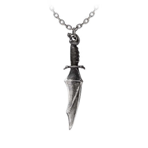 Batwing Blade Skull Detailed Handle Pendant Necklace