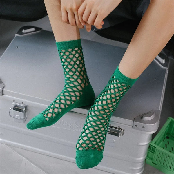 Women's Lolita Gothic Breathable Fishnet Socks 5 Colors