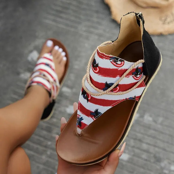 Women's Summer Flat Open Toe Non-slip Gladiator Sandals 13 Patterns
