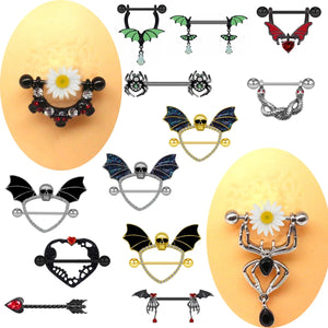 Gothic Spider, Skull & More Nipple Piercing Jewelry