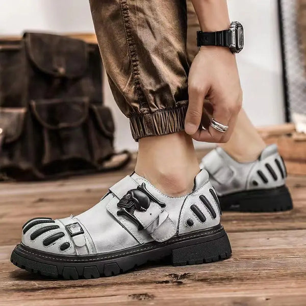 Men's Genuine Leather Skull Punk Casual Shoes