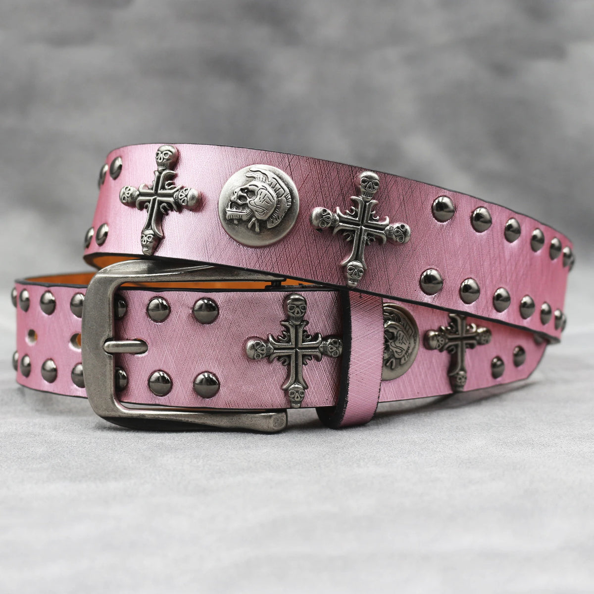 小物 rare Roen Heart Skull Studded Belt The Iron Cross Skull Rivet Studded Belt – Everything Skull