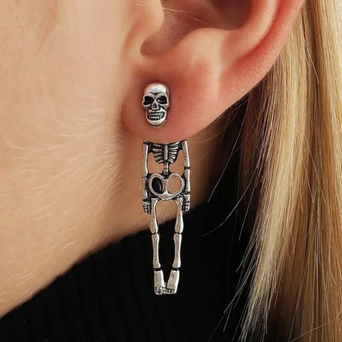 Gothic Punk Skull Skeleton Stud Earring For Men & Women