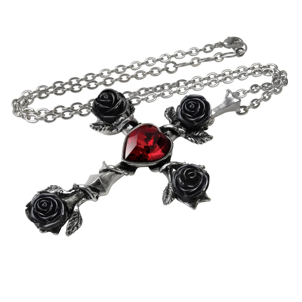 The Cross of Deep Devotion Black Rosifix Necklace – Everything