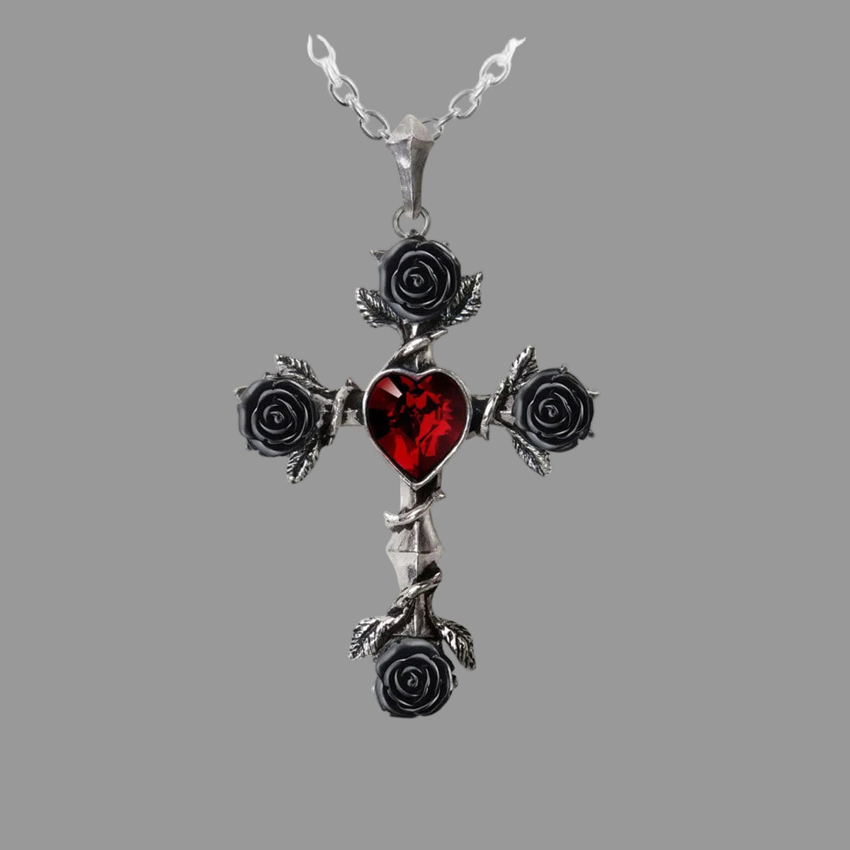 The Cross of Deep Devotion Black Rosifix Necklace – Everything