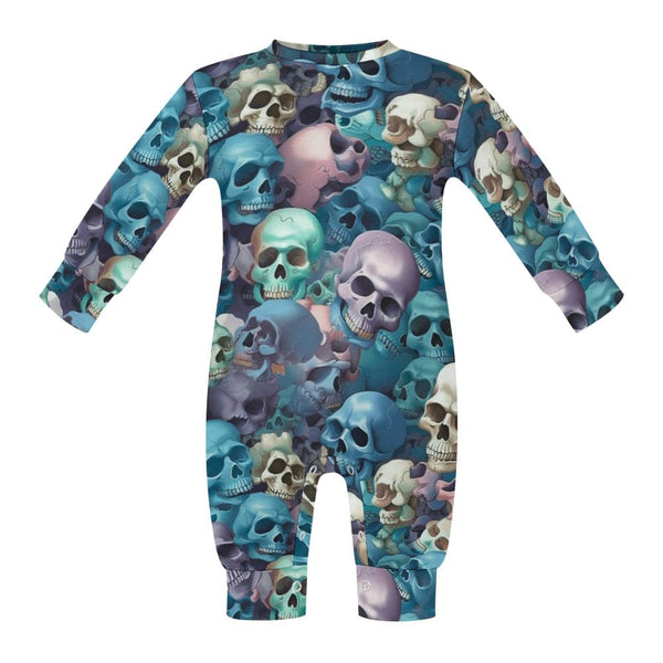 Blue Purple Skulls Comfortable Cotton Baby Romper