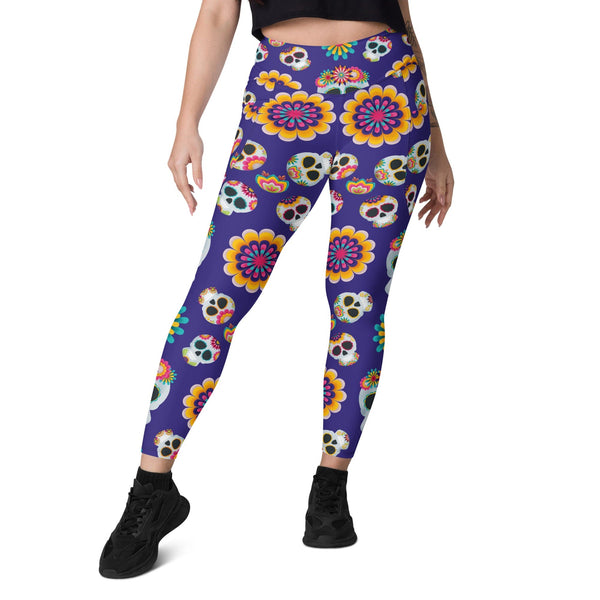 Women's Mexican Skulls Leggings With pockets