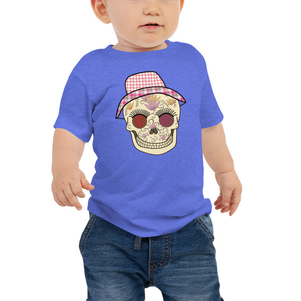 Skull With Farmer Hat Baby Short Sleeve Tee