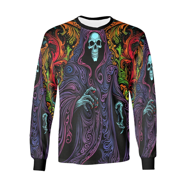 Men's Vibrant Colors Grim Reaper Long Sleeve T-shirt