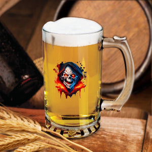 Scary Skull16oz Glass Beer Mug