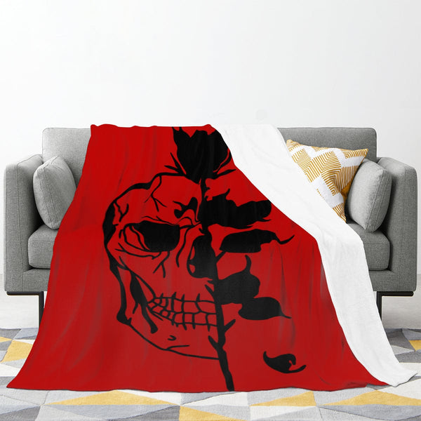 Skull Rose Soft Microfiber Blanket 4 Sizes