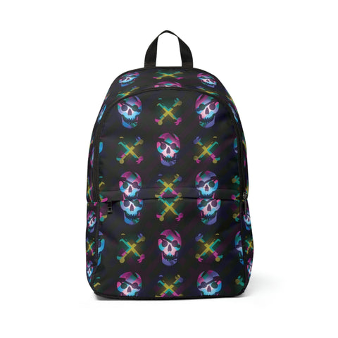 Neon Skull & Bones Unisex Fabric Backpack