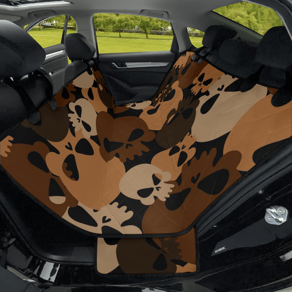 Brown Camo Skulls Car Pet Seat Covers
