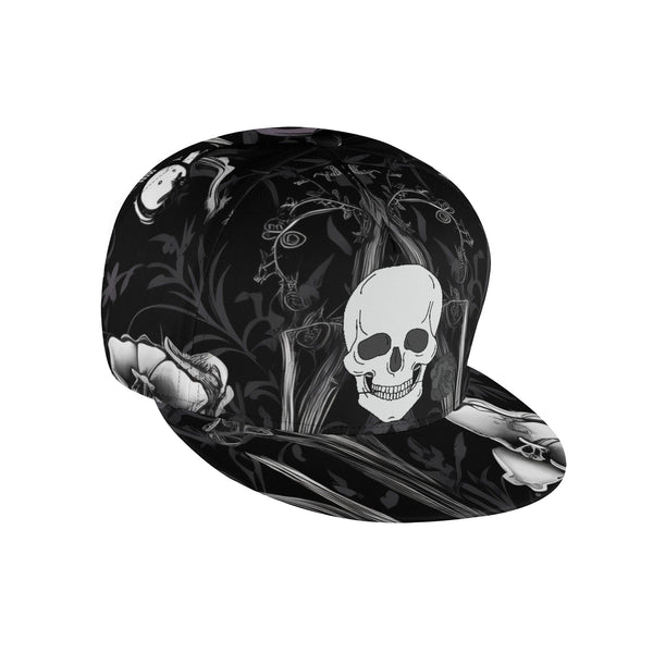 Skull Black White Floral Stylish & Fashionable Cap