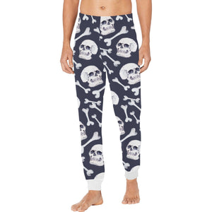 Blue White Skulls Men's Pajama Pants 