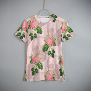 Kid's Pink Roses With Skulls Short Sleeve T-Shirt