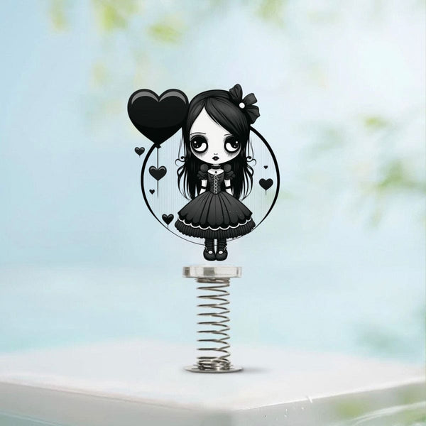 Gothic Girl Acrylic Transparent Board With Spring