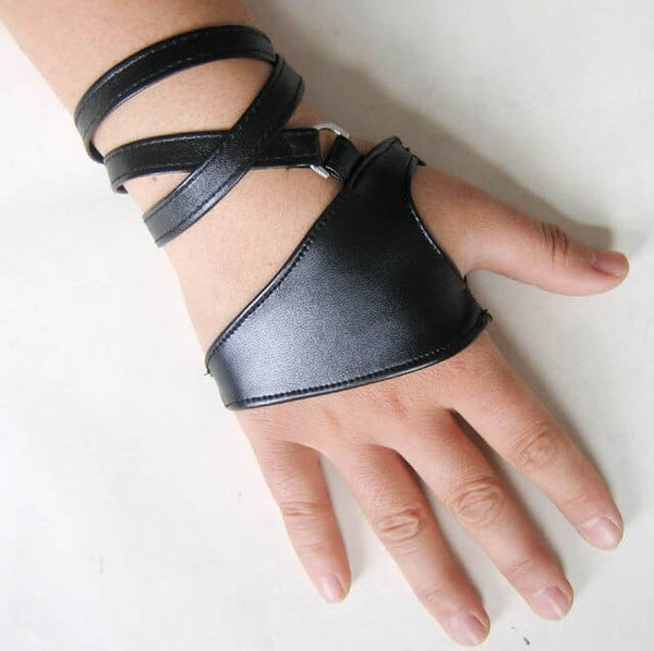 Women's Gothic Punk Rock Black Fingerless Gloves