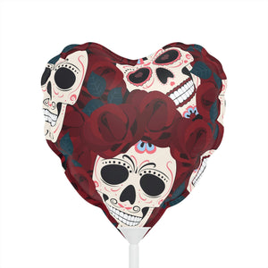 Sugar Skull Red Roses Balloons (Round and Heart-shaped), 6"