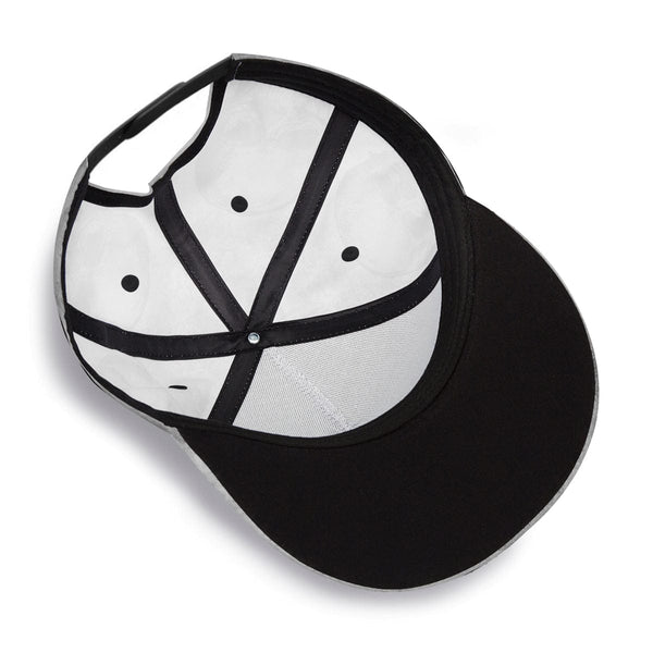 Vintage Black & White 5 Panel Full Width Flat Visor Brim Hat