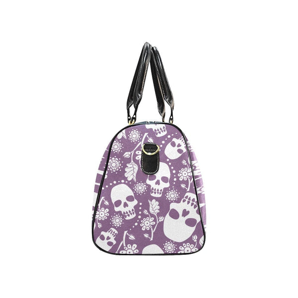 Purple Skulls Small Travel Bag Black Handles