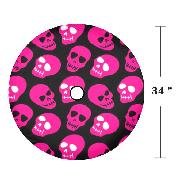 Pink Skulls Pattern Spare Tire Cover Spare With Backup Camera Hole