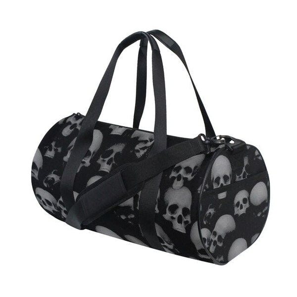 Skull Print Canvas Gym or Travel Large Pocket Casual Shoulder Bag