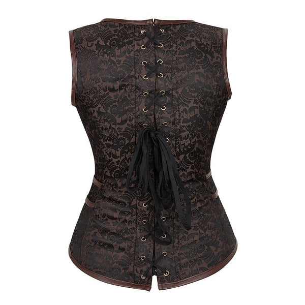 Steampunk Gothic Corsets And Bustier Leather Steel Boned Corset