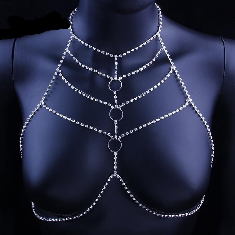 Women's Body Chain Rhinestone Jewellery Bra – Everything Skull Clothing  Merchandise and Accessories