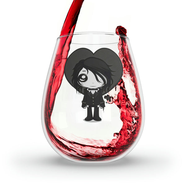 Goth Boy Stemless Wine Glass, 11.75oz
