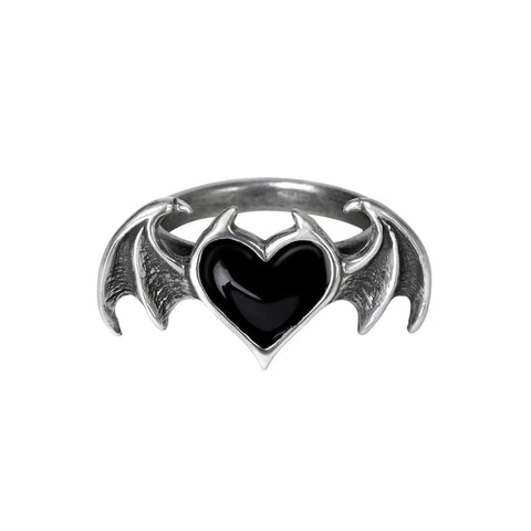 Black Demon Heart 💍🦇 Gothic Soul Ring