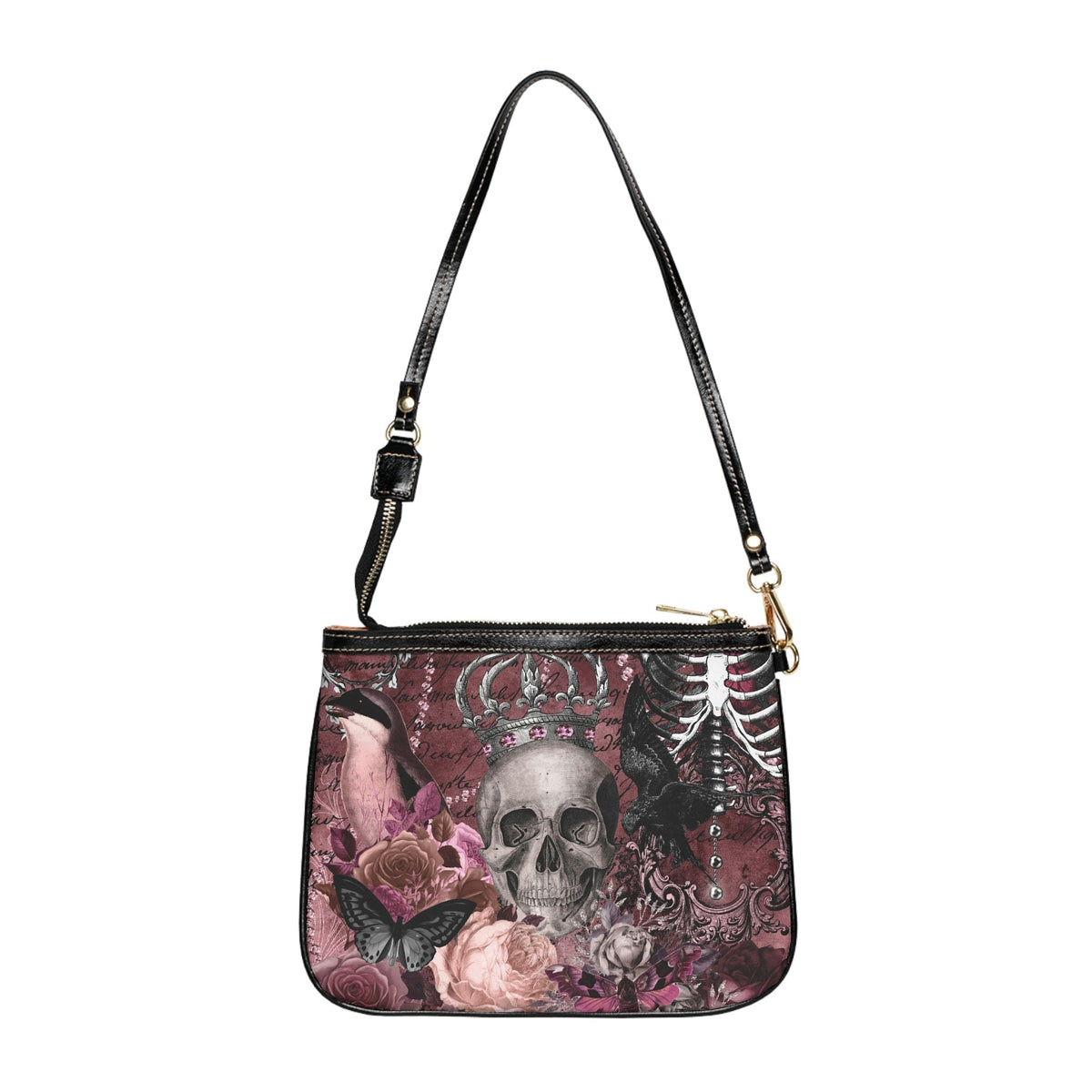 Purple \'Skull & Cross\' Biker Jacket Handbag Moschino // Leather Mini Motorcycle Jacket Clutch Wristlet  main image 2
