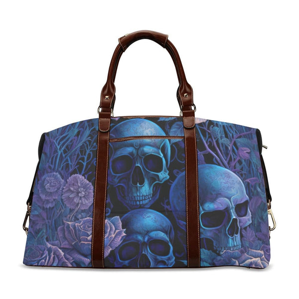 Blue Soft Purple Skulls Flight Bag