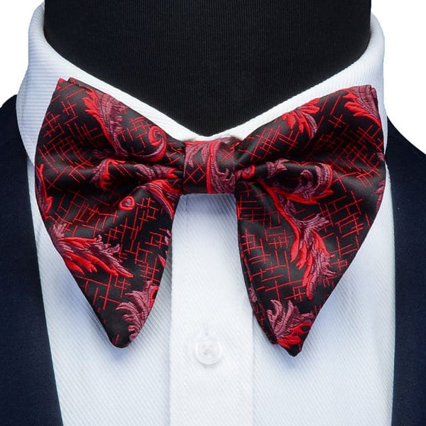 Big Bow Ties Floral Red Black Solid Flowers 8 Patterns