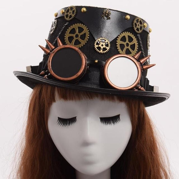 Steampunk Hat With Detachable Goggles Vintage Gothic