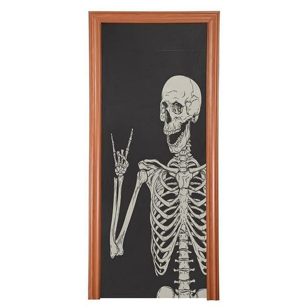 Rock And Roll Skull Skeleton Reusable Door Cover 3 Patterns