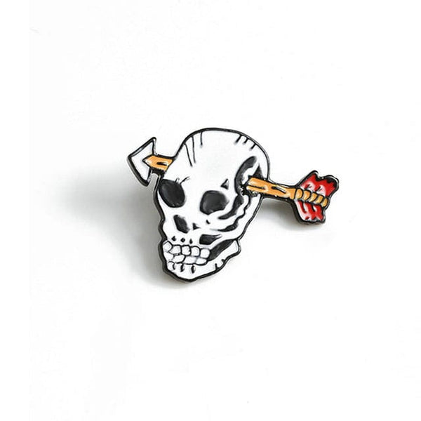 Punk Skull Rose Skeleton Cranium Enamel Pins