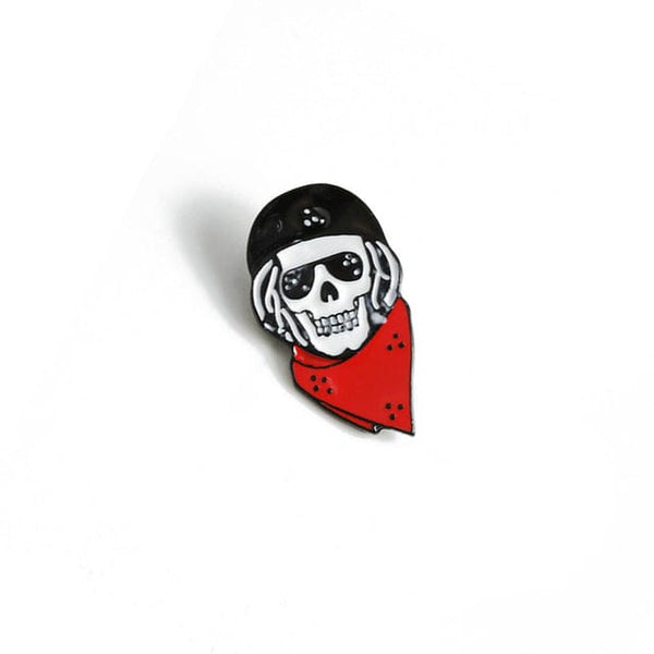 Punk Skull Rose Skeleton Cranium Enamel Pins